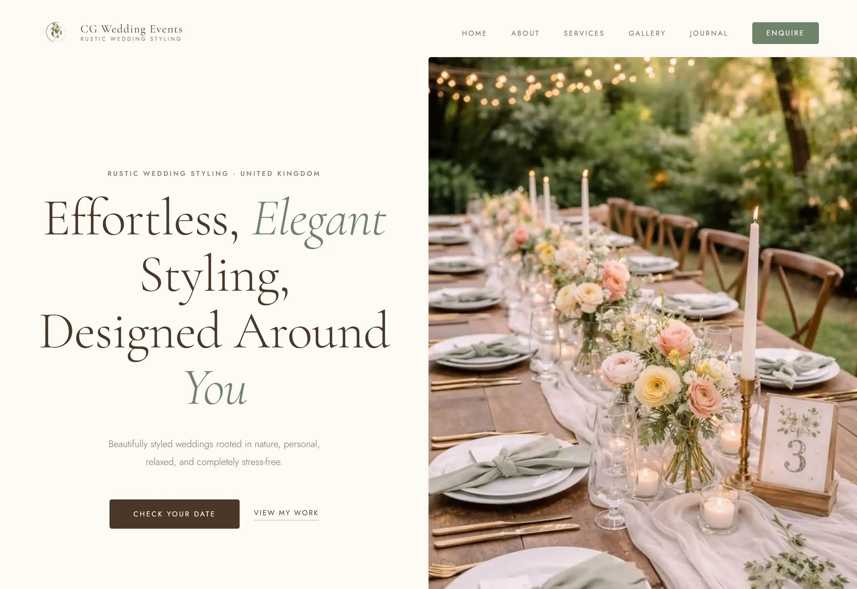 CG Wedding Events website